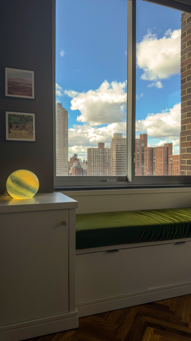 A window seat overlooking the city