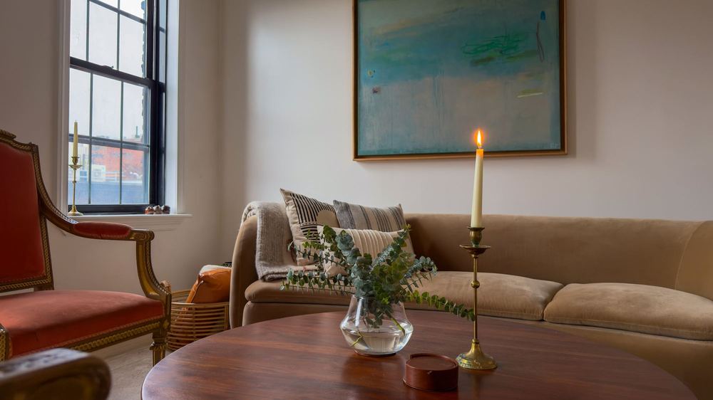 Living room by candlelight